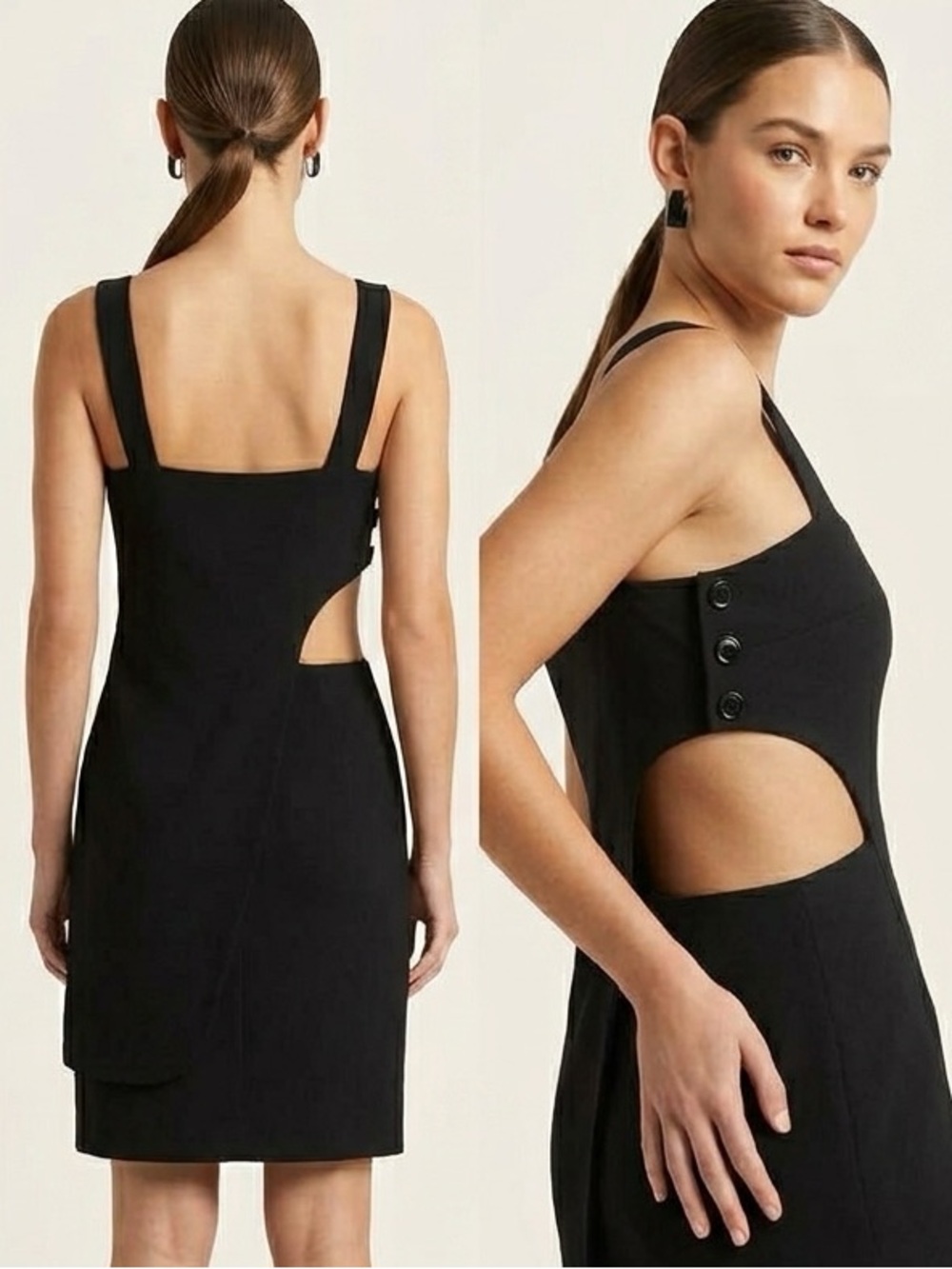 Opening Ceremony NWT Black Asymmetric Cut Out Sheath Dress, size  0